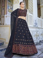 Navy Blue Georgette Lehenga Choli